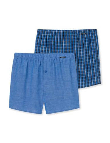 Schiesser Herren 2 Pack Boxershorts Baumwolle Web-Webboxer Unterwäsche, royal_180500, (2er Pack) im Sale